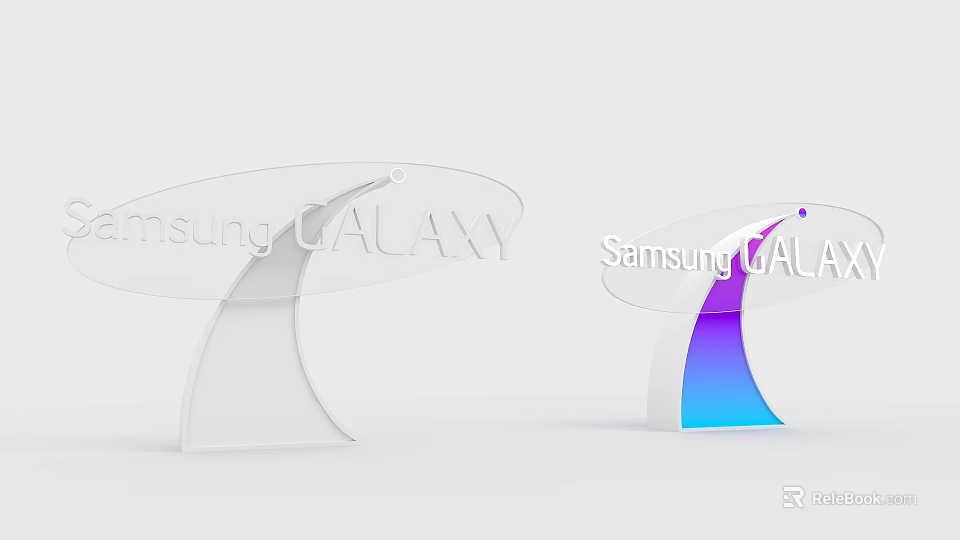 Samsung Galaxy Commercial Display Stand With Transparent Design And Colorful Gradient 3d model 