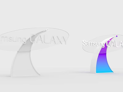 Samsung Galaxy Commercial Display Stand With Transparent Design And Colorful Gradient 3d model