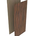 Contemporary Textured Backdrop Wall Featuring Wooden Vertical Slats And Metal Panels