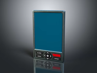 Portable Digital Device With Blue Screen Control Buttons Menu And Enter Keys Black Design 3d model