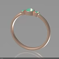 Elegant Rose Gold Ring With Three Green Gemstones Minimalist Design Fashion Accessory