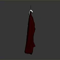Red Long Sleeve Sweater With White Collar And Black Button Details On Hanger