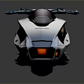 Futuristic Silver Motorcycle With Sleek Design Single Seat And Transparent Windshield