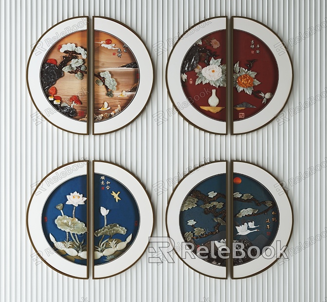 New Chinese Round Frame Painting Decorative Painting model