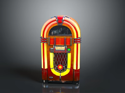 Vintage Jukebox With Neon Lights And Retro Style 3d model