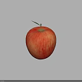 Fresh Red Apple With Green Leaf And Stem Isolated On Blue Background 3d model