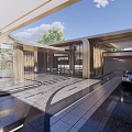 Style Streamlined residential gate 3d model