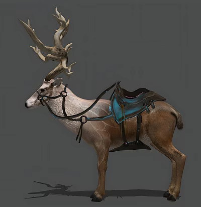 Realistic Elk Modern Realistic Mount Animal Deer Elk 3d model