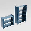 Two Blue Open Bookshelves With Multiple Shelves For Modern Home Storage Solution 3d model
