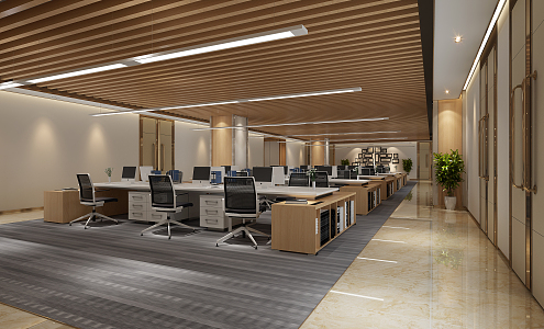 modern public office area office 3d model