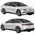 White Volkswagen Electric Car With Sleek Modern Design Front Rear View
