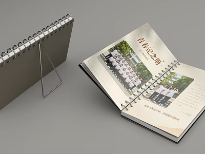 Youth Memory Yearbook With Student Group Photos And Spiral Binding 3d model