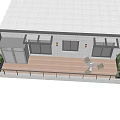 Rooftop Garden with Outdoor Furniture and City Night View Under Starry Sky