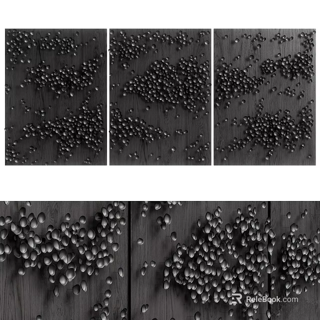 Textured Wall Decor With Decorative Beads Arrangement 3d model