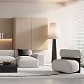 Modern Living Room Interior Design With Beige Sofa Wooden Backdrop Coffee Table And Floor Lamp