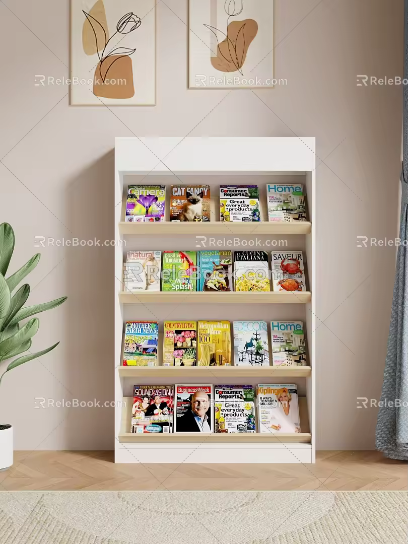 Display Rack Magazine Rack Storage Rack Side Cabinet Decorations Hanging Paintings 3d model