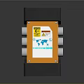 Industrial Electronic Control Unit With Orange Black Casing Warning Label And Knobs