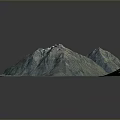 Breathtaking Natural Landscape Featuring Snow Capped Mountains Green Slopes And Flowing River Against Gray Background