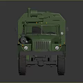 Green Military Armored Tank Featuring Red Cross Medical Vehicle Design Structure
