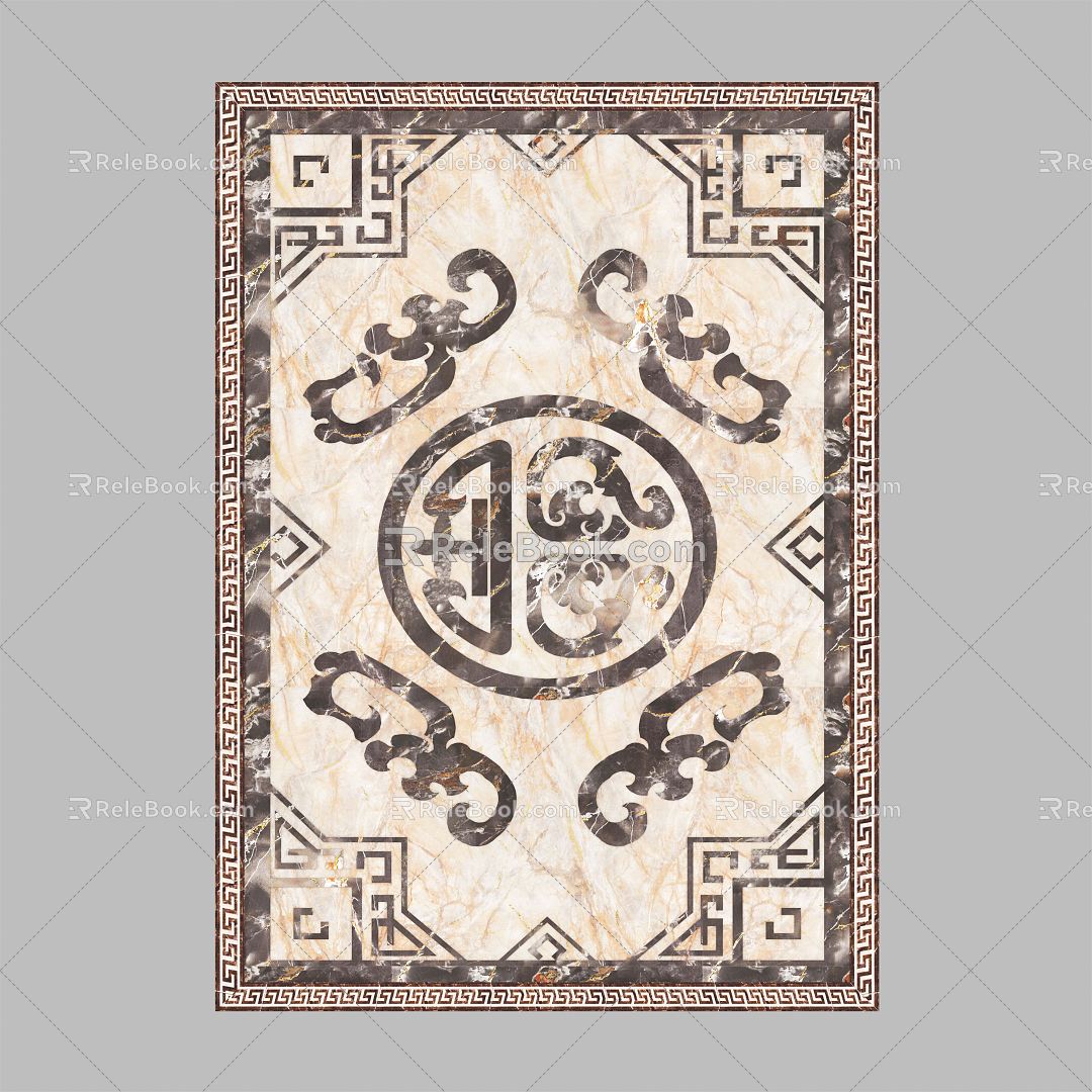 New Chinese Style Tile Floor Mosquet 3d model