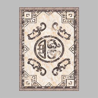 New Chinese Style Tile Floor Mosquet 3d model