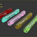 Modern High Speed Train Models With Multiple Carriages And Sleek Design