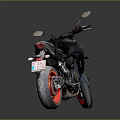 Sleek Black Motorcycle With Red Wheels And Modern Sporty Design Features