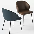 Modern Dining Chairs In Blue And Gray Velvet With Slim Metal Legs Design