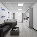 Modern Conference Room Interior With Large Screen Wooden Wall And Linear Ceiling Lights