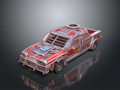 Custom Metallic Car With Grille Design Roll Cage And Unique Exterior 3d model