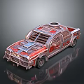 Custom Metallic Car With Grille Design Roll Cage And Unique Exterior