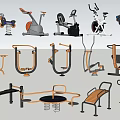Various Fitness Equipment Including Exercise Bikes Treadmills And Weight Benches