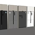 Modern Refrigerators in Assorted Colors Neatly Displayed Side by Side 3d model