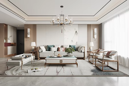 New Chinese Living Room 3d model