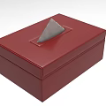 Red Textured Tissue Box Decorative Ornament Set For Modern Home Decor