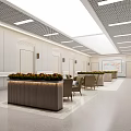 Spacious Modern Lounge Area With Comfortable Seats Green Plant Decor And Ceiling Lights