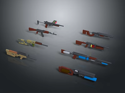 rifle semi-automatic rifle combat rifle battle rifle carbine war rifle attack rifle 3d model