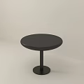 Black Round Coffee Table With Circular Tabletop Slim Column Base And Light Background 3d model
