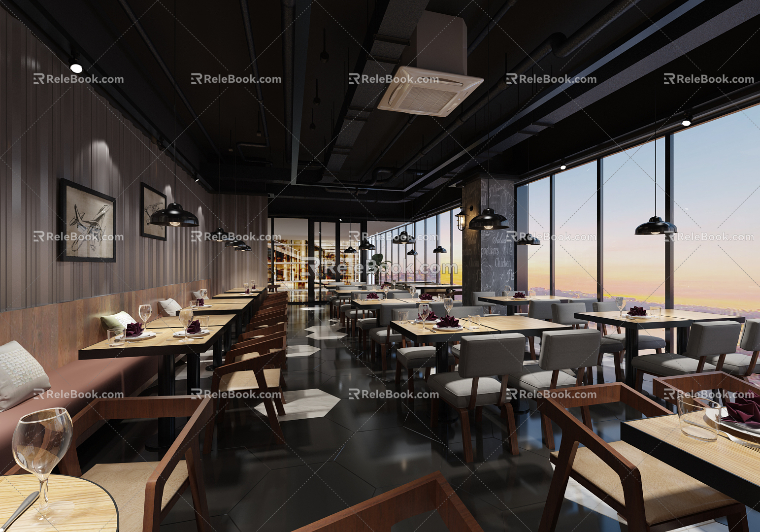 INDUSTRIAL LOFT RESTAURANT 3d model