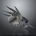 3D Character Design of Fantasy Creature with Tentacles and White Blue Bulbous Body