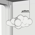 Modern Poliform Cloud Shaped Chandelier Hanging In Minimalist Interior Design
