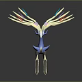 Colorful Antlered Deer Like Creature With Vibrant Colored Tines Slender Legs And Blue Gray Body