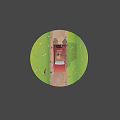 Red Car On Dirt Road With Road Sign Grass Flowers And Roof Luggage