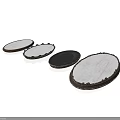 Round Decorative Mirrors With Metal Frames In Silver And Blue Tones For Home Decor