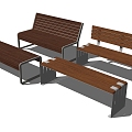 Outdoor Public Bench Bench Park Public Bench Public Bench 3d model