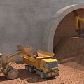 Tunnel Construction Method Single Side Wall Guide Pit Construction 3d model