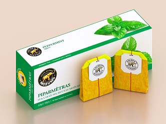 Herbal Tea Bag Mint Tea Bag Commodity Packaging 3d model