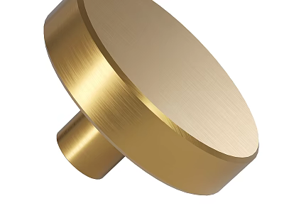 Golden Brushed Brass Modern Sleek Round Doorknob for Home Interior Doors 3d model