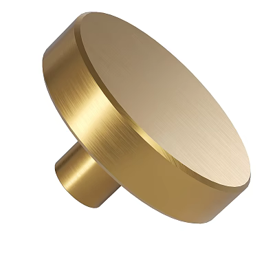 Golden Brushed Brass Modern Sleek Round Doorknob for Home Interior Doors 3d model