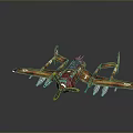 Vintage Biplane Model With Retro Military Design And Colorful Paint Details